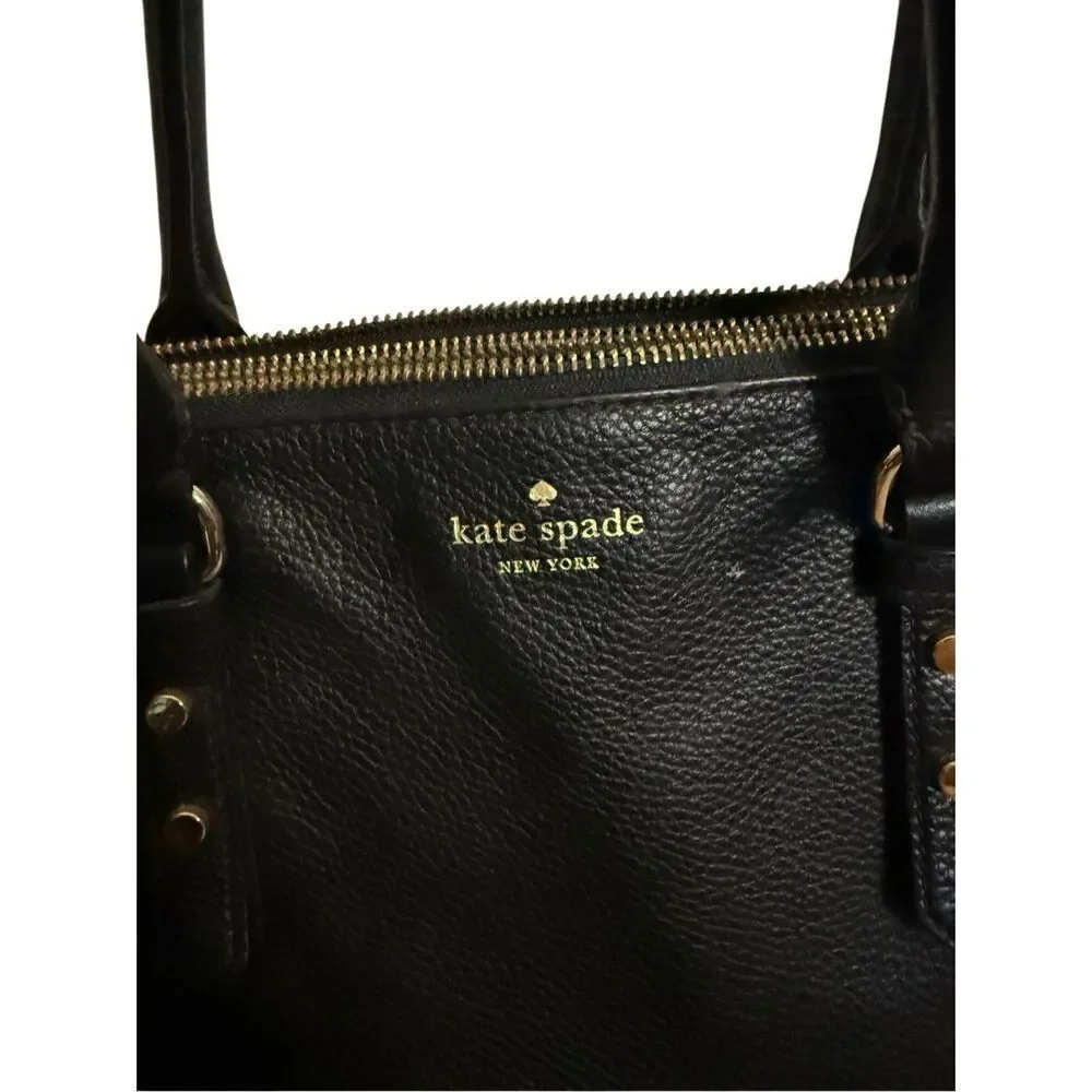 Kate Spade Pebbled Leather Double Zipper Closure Satchel Black